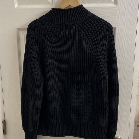 J. Crew Women’s Black Relaxed Rollneck 100% Cotton Knit Sweater Size Medium - Picture 13 of 13